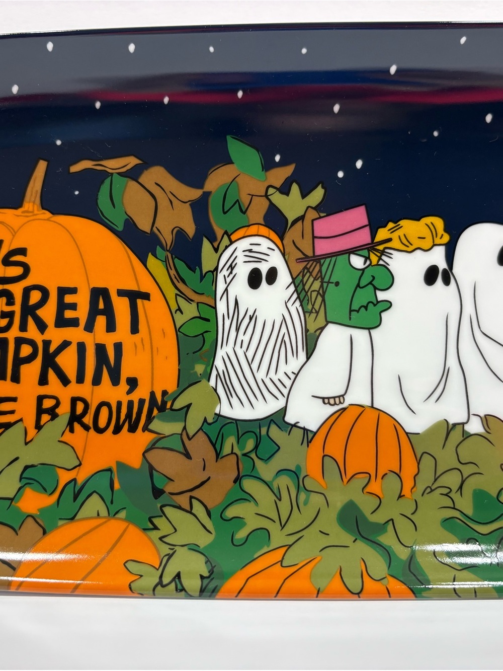 Peanuts Halloween Pumpkin Pet Feeding Tray - Black & Orange - Picture 9 of 12